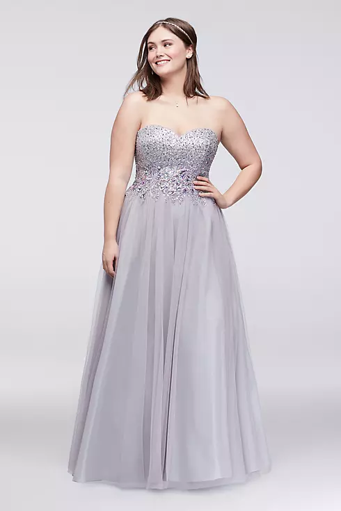 Crystal Beaded Strapless Ball Gown Image 1