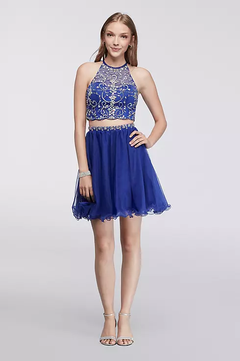 Homecoming Halter Crop Top and Matching Skirt Image 1