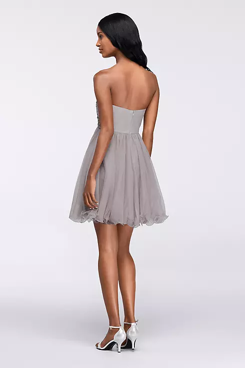 Short Homecoming Dress with Ornate Beaded Bodice Image 2