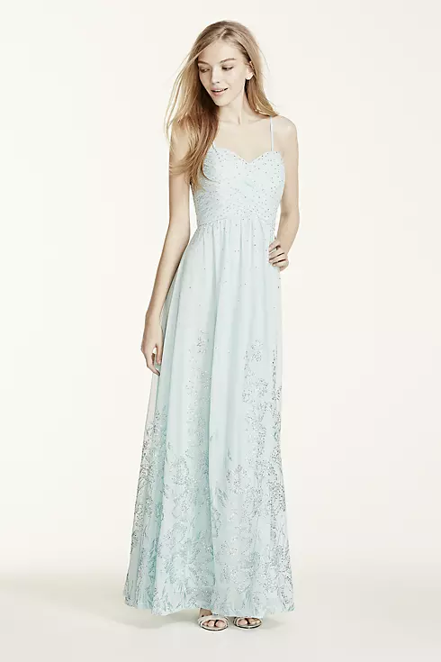 Strapless Embellished Glitter Mesh Dress Image 1