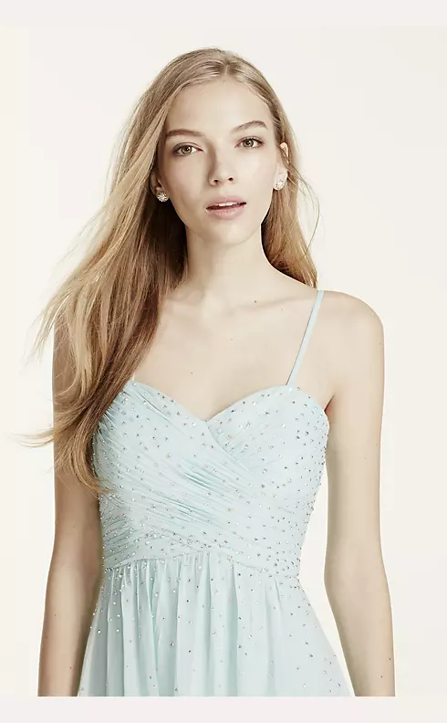 Strapless Embellished Glitter Mesh Dress Image 4