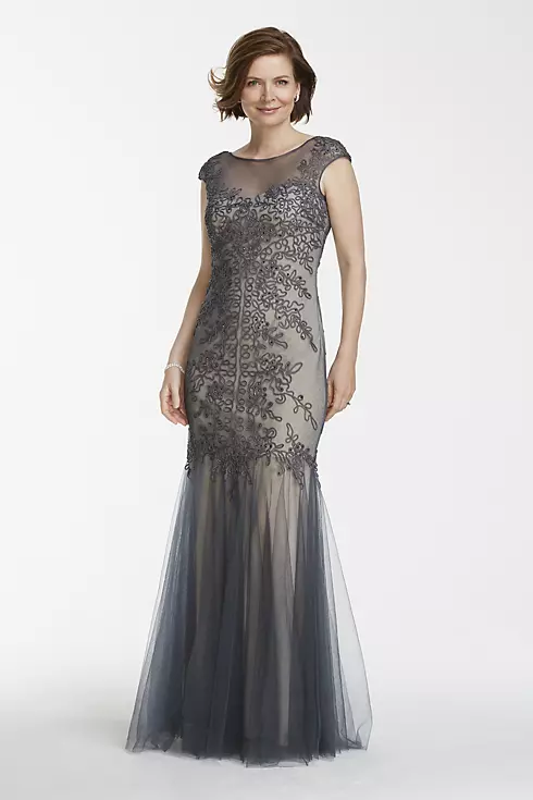 Tulle Trumpet Gown with Embroidered Bodice Image 1