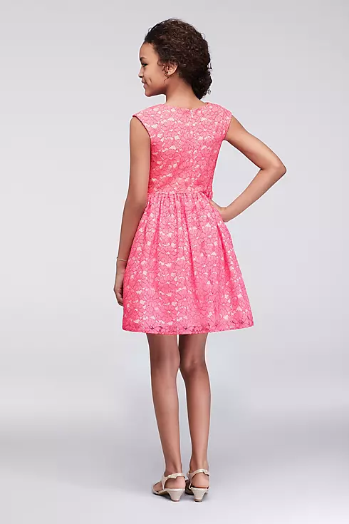 Lace Girls Dress with Beaded Belt Image 2