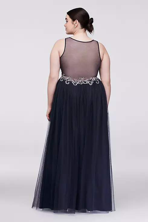 Beaded Illusion-Bodice Mesh Ball Gown Image 2