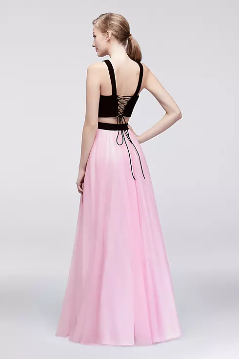 Two-Piece Jersey Halter Dress with Beading Image 2