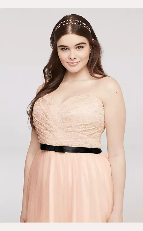 Strapless Tulle Prom Dress with Sash Image 3