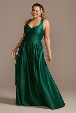 david's bridal green prom dress