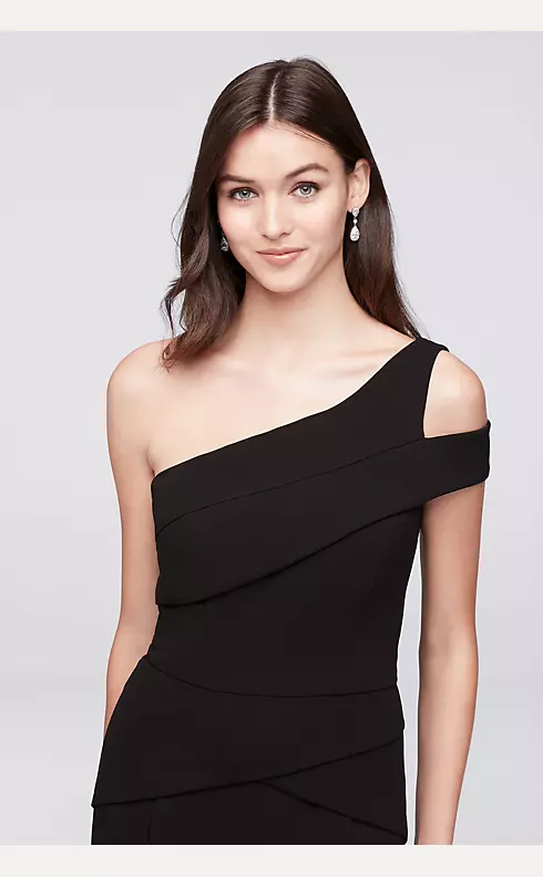 Stretch-Crepe One-Shoulder Gown with Cutout Detail Image 3
