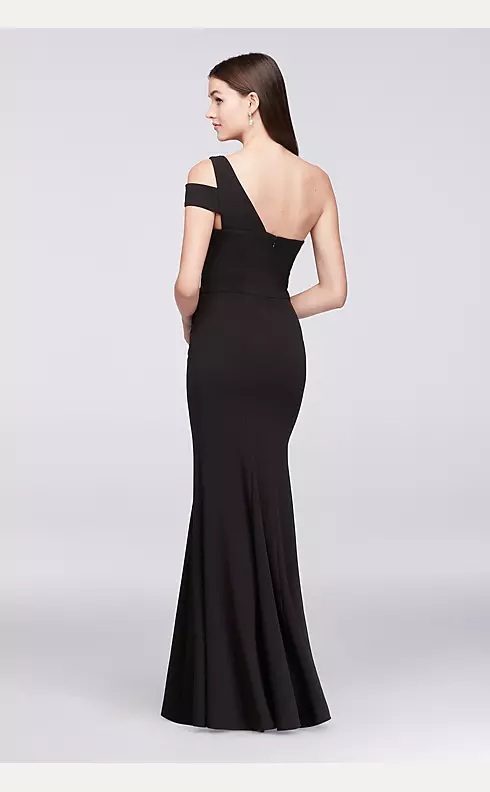 Stretch-Crepe One-Shoulder Gown with Cutout Detail Image 2