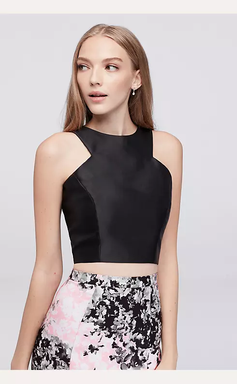 Cutaway Top and Floral Twill Two-Piece Dress Image 3