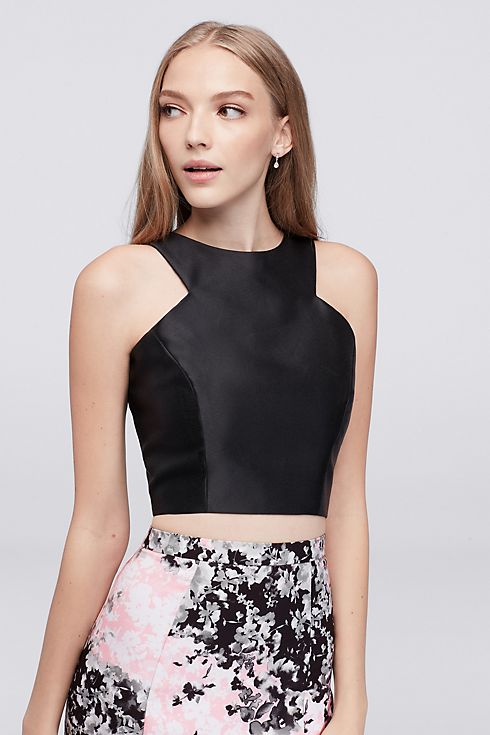 Cutaway Top and Floral Twill Two-Piece Dress Image 3