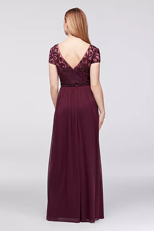 Crystal-Embellished Cap-Sleeve Chiffon Gown Image 2