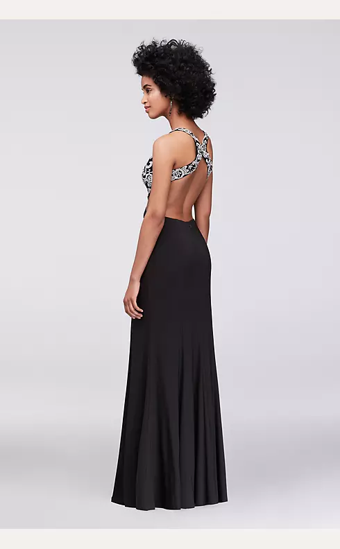 Embroidered Plunging V-Neck Gown with Cutout Sides Image 2