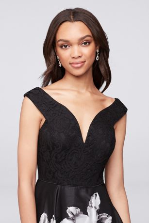 Off-the-Shoulder Sweetheart Fit-and-Flare Dress | David's Bridal