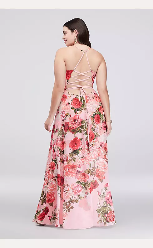 Slit Skirt Floral Chiffon A-Line Gown Image 2
