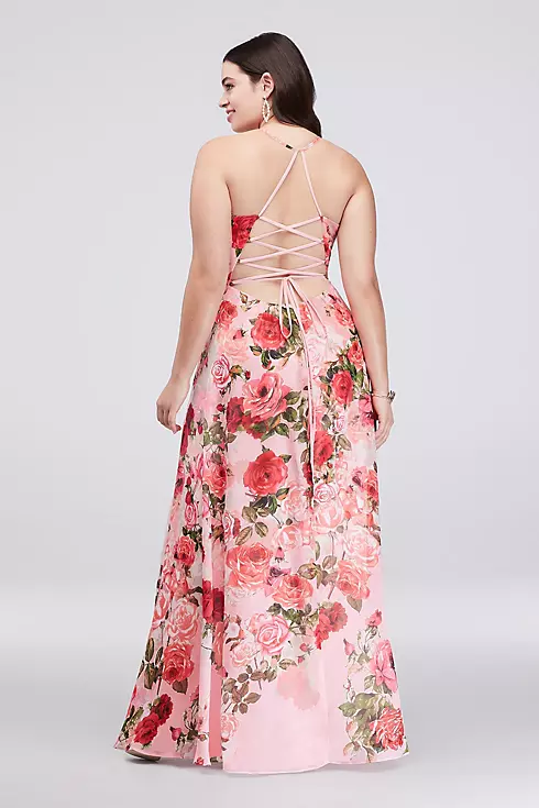 Slit Skirt Floral Chiffon A-Line Gown Image 2