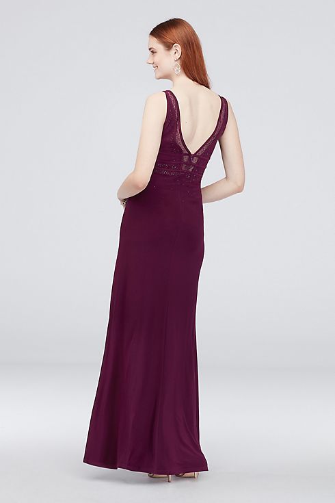 Illusion and Gem-Embellished Matte Jersey Gown Image 2