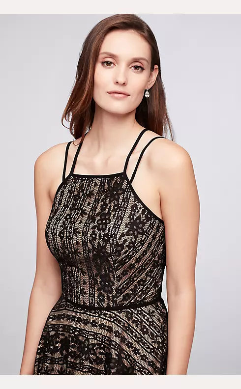 Linear Lace Fit-and-Flare Dress with Double Straps Image 3