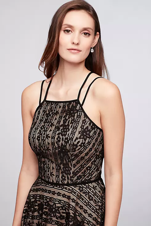 Linear Lace Fit-and-Flare Dress with Double Straps Image 3