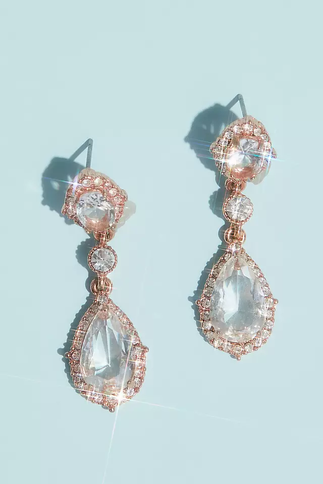 Filigree and Crystal Drop Earrings Image