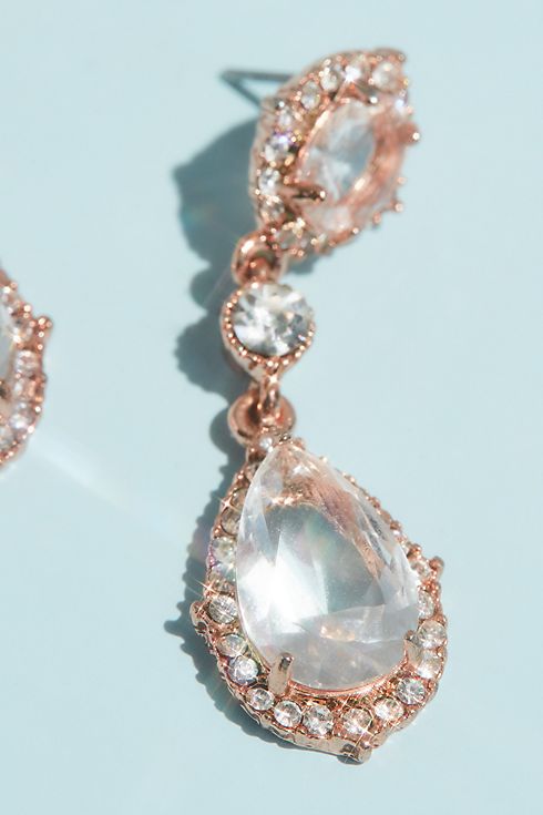 Filigree and Crystal Drop Earrings Image 2
