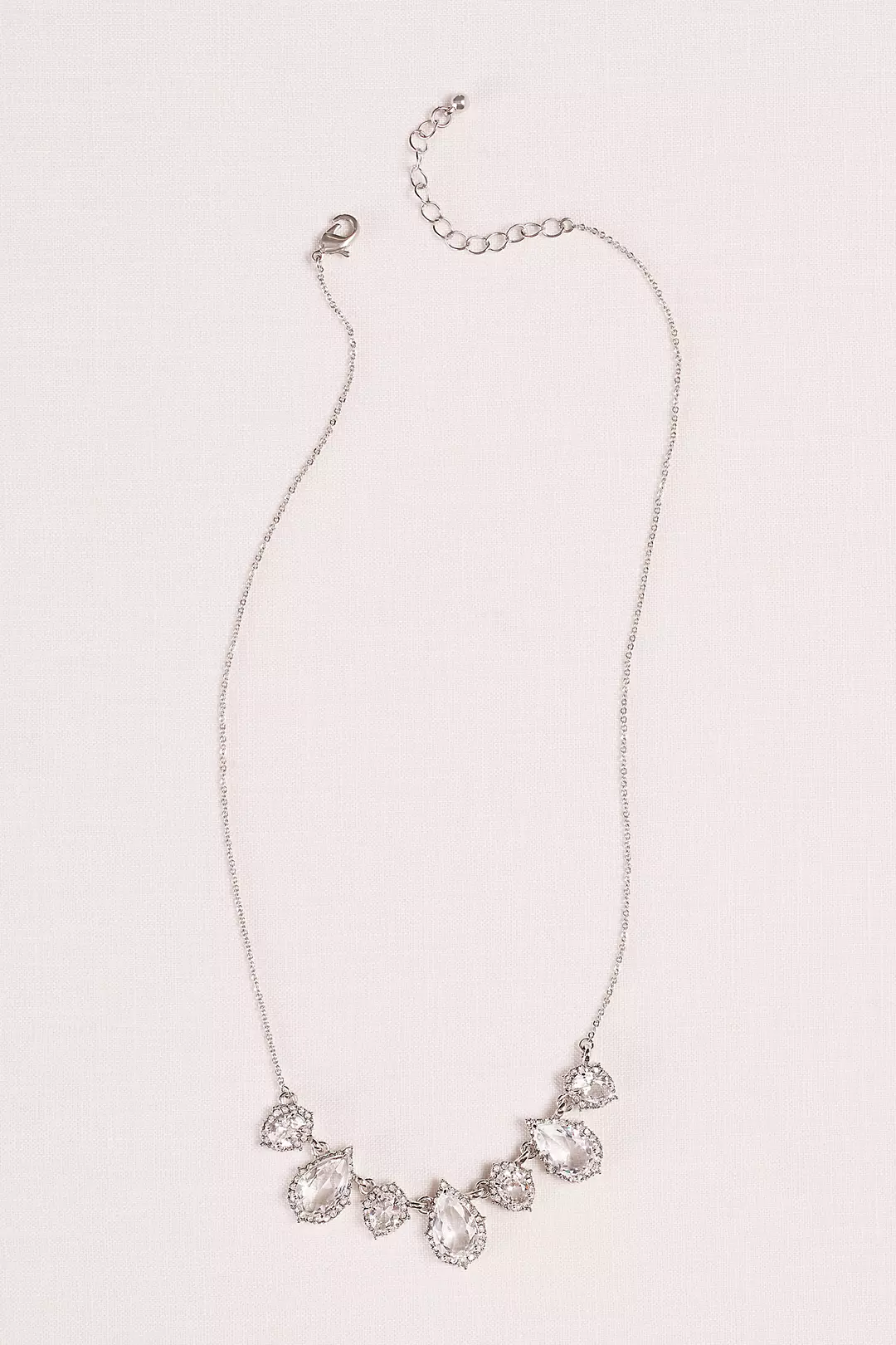 Crystal Pear Shaped Pendant and Pave Necklace | David's Bridal