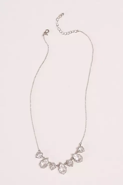 Crystal Pear  Shaped Pendant and Pave Necklace Image 1