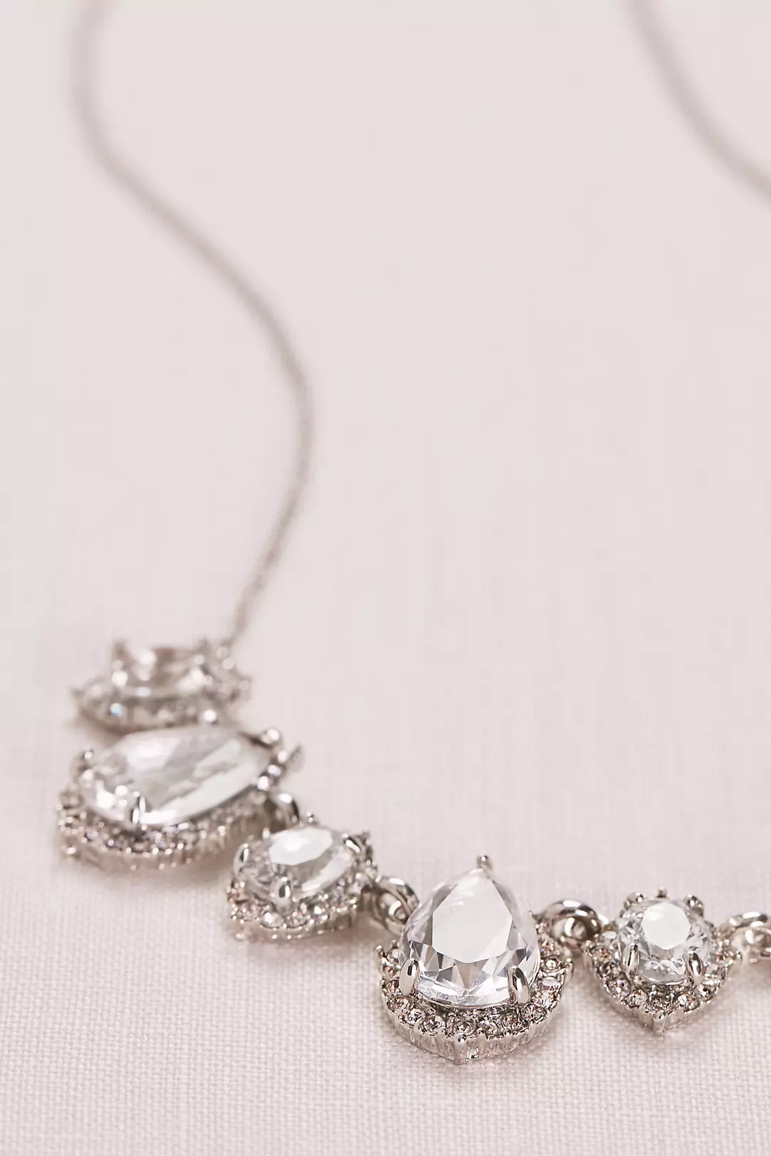 Crystal Pear  Shaped Pendant and Pave Necklace Image 2