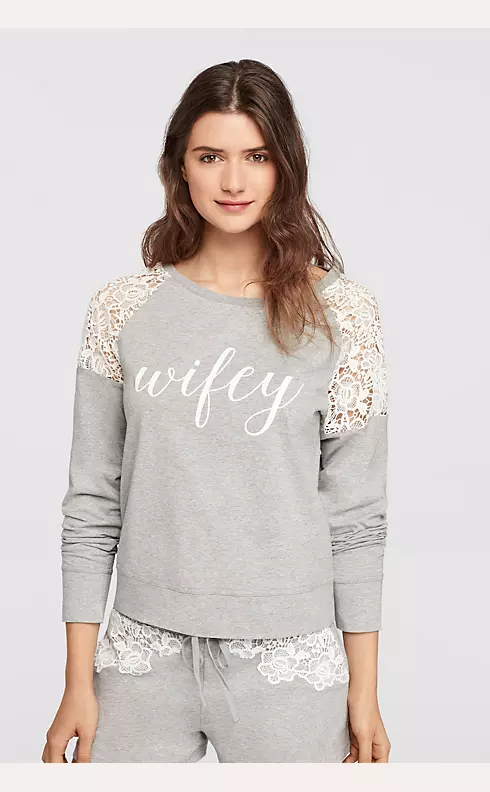 Wifey Lace Sweatshirt Image 1