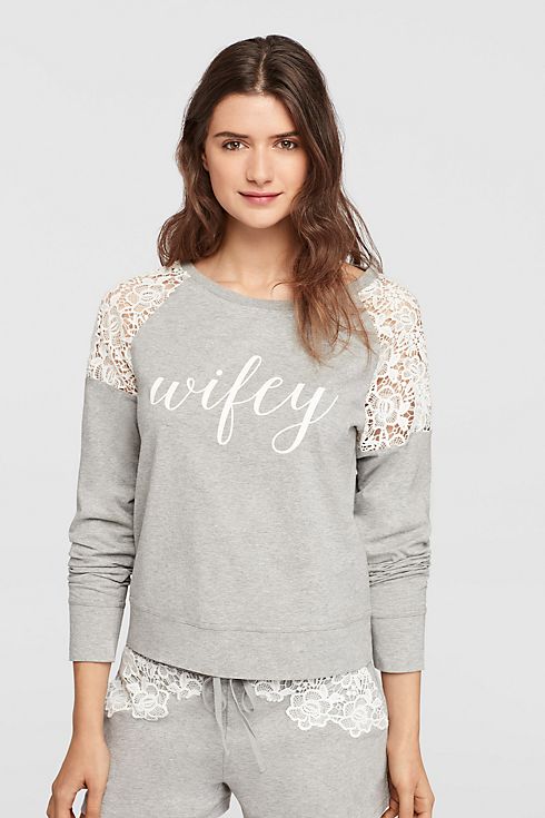 Wifey Lace Sweatshirt Image 1