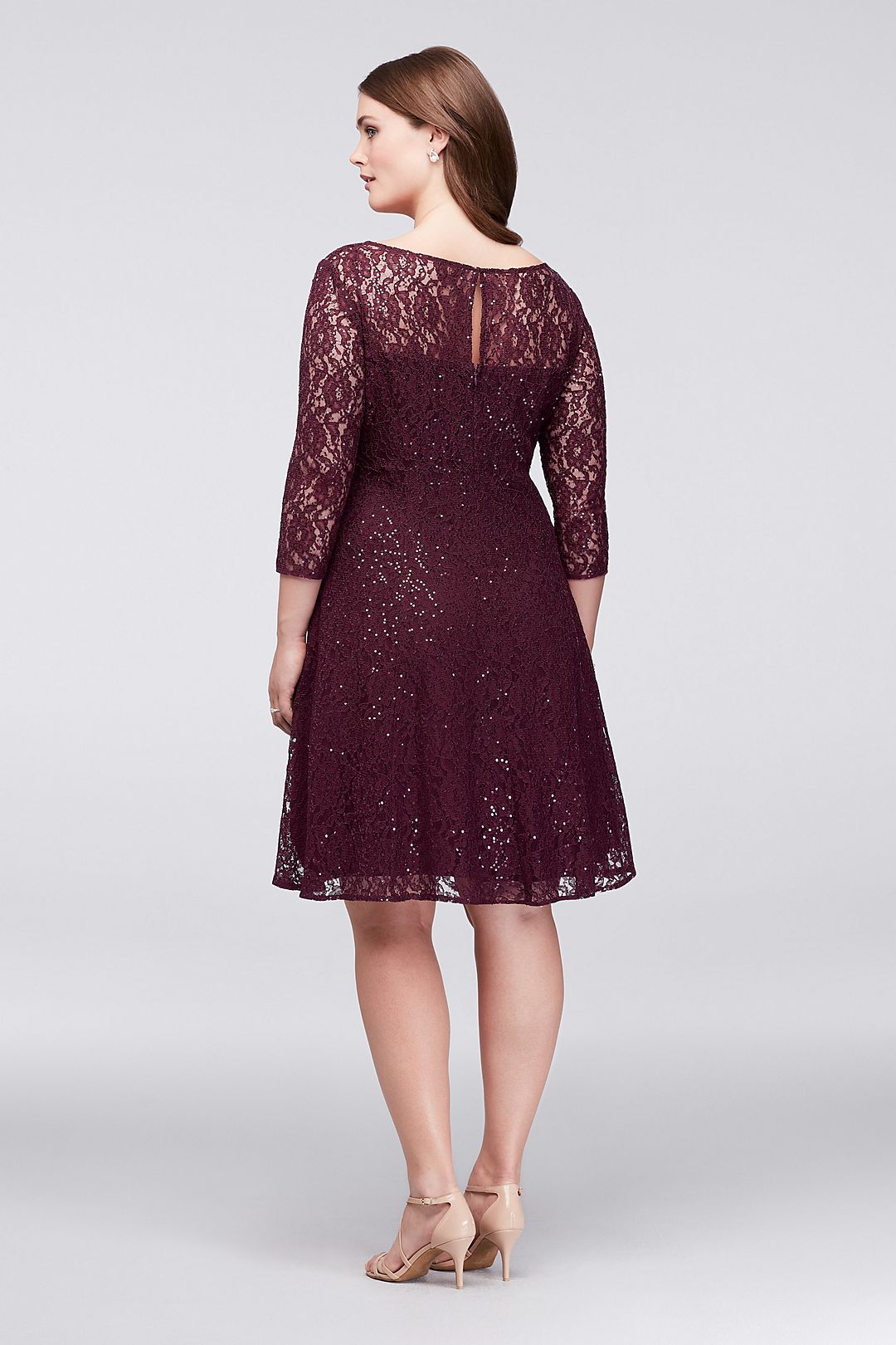 Sequined Lace Fit-and-Flare Dress Image 2