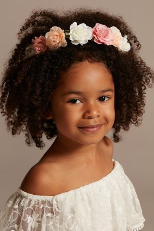 Flower Girl Headband with Faux Flowers David's Bridal