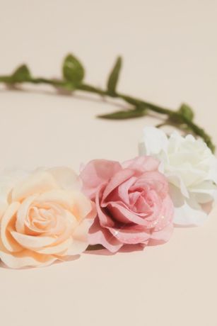 Flower Girl Headband with Faux Flowers David's Bridal