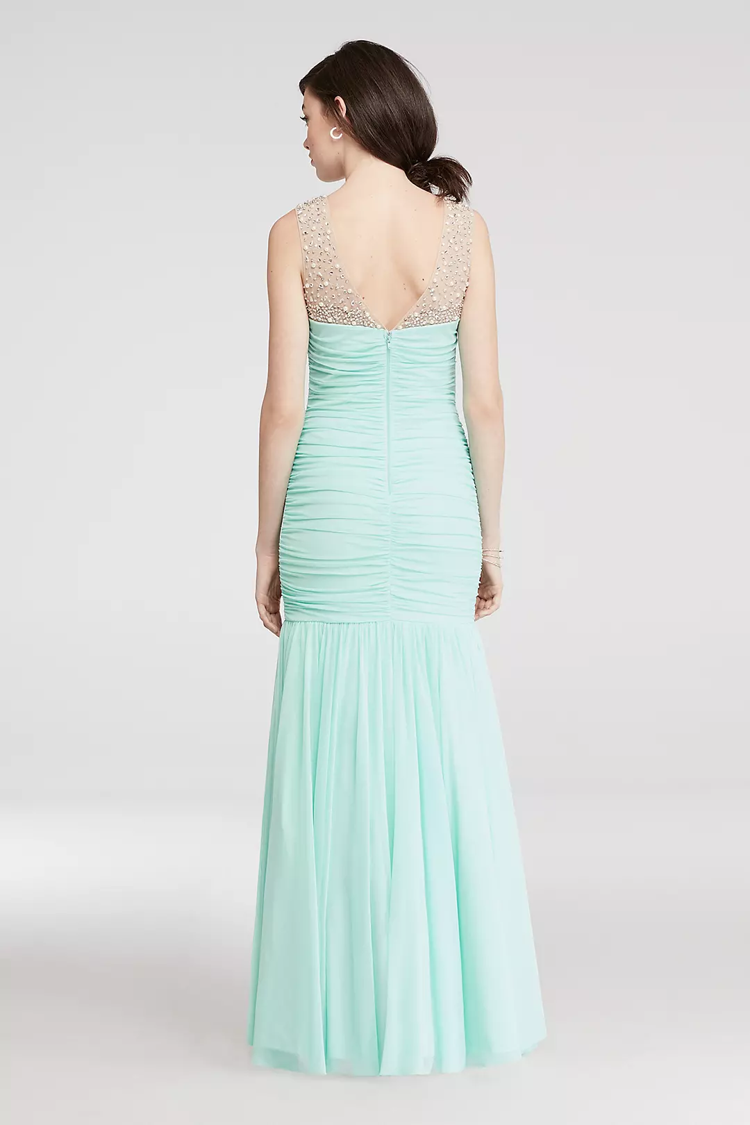 Mermaid Prom Dress with Beaded Illusion Tank Image 2