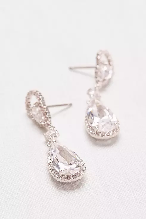 Marquise and Pear Cubic Zirconia Drop Earrings Image 2