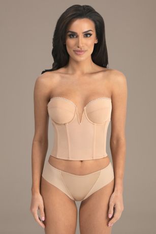 Flattering me 36E Nude Skin Backless Strapless Corset, nude