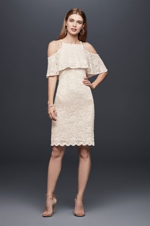 Two-Tone Ruffled Lace Dress