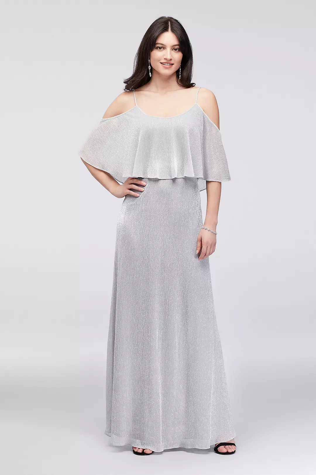 Sparkling Off-the-Shoulder Dress with Flounce Image
