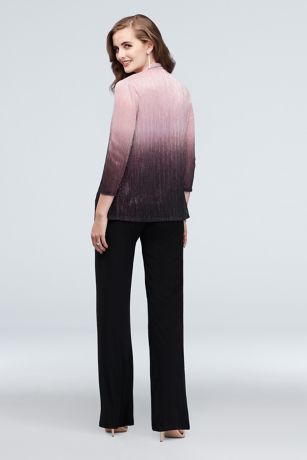 Crinkled Ombre Three-Piece Pantsuit | David's Bridal