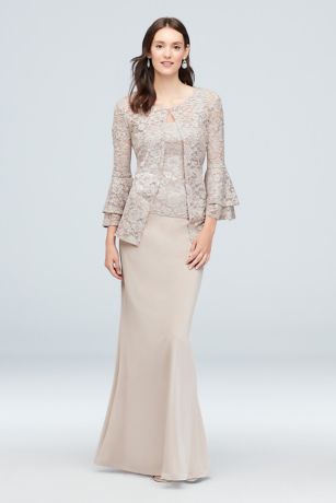 Mother of the bride gowns with bell sleeves women yaletown