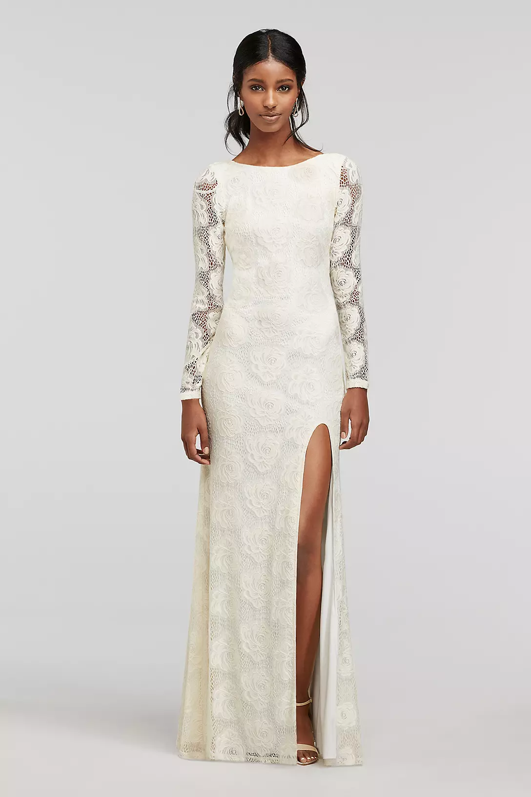 Longsleeve Lace Dress with Side Slit Image