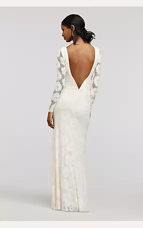 Longsleeve Lace Dress with Side Slit Image 2