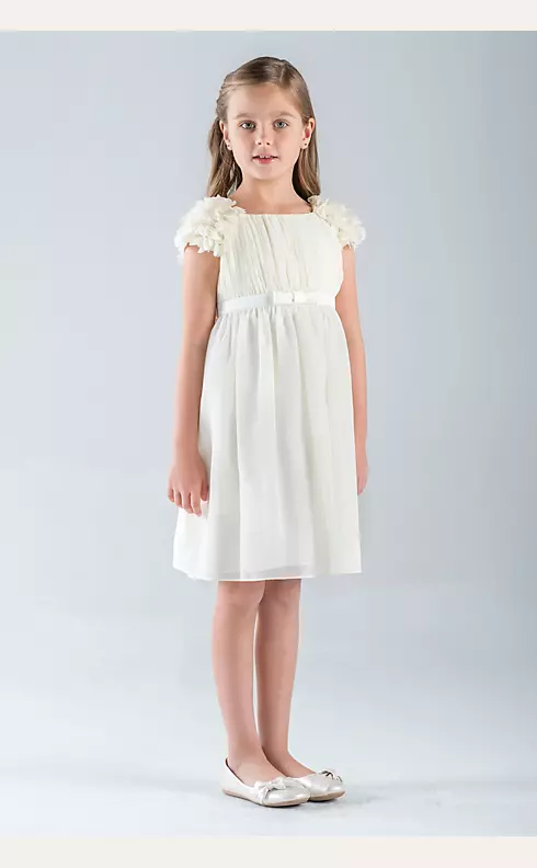Petal-Sleeve Chiffon A-Line Flower Girl Dress  Image 1