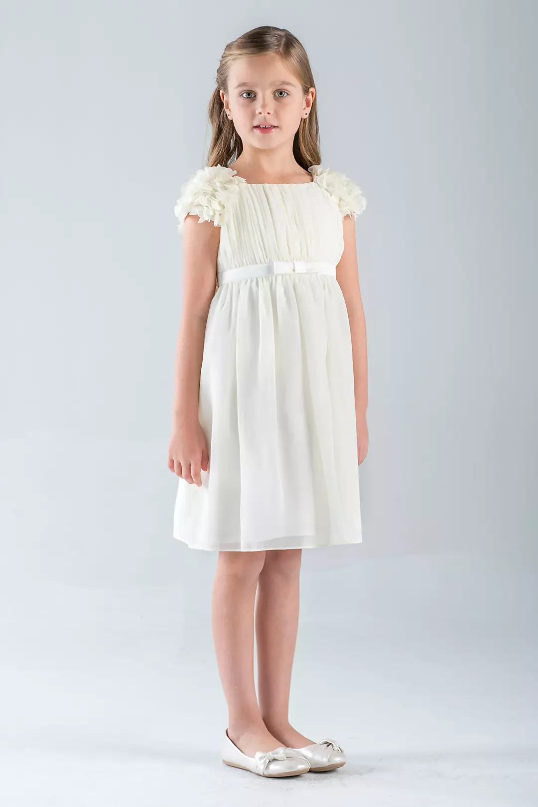 Petal-Sleeve Chiffon A-Line Flower Girl Dress  Image