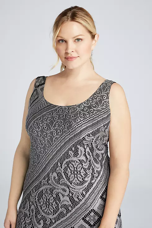 Sleeveless Long Crochet Dress with Chiffon Caplet Image 5