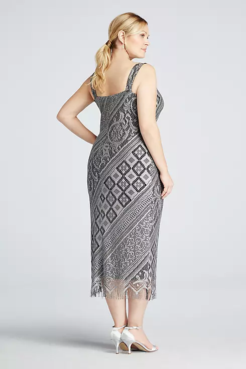 Sleeveless Long Crochet Dress with Chiffon Caplet Image 3