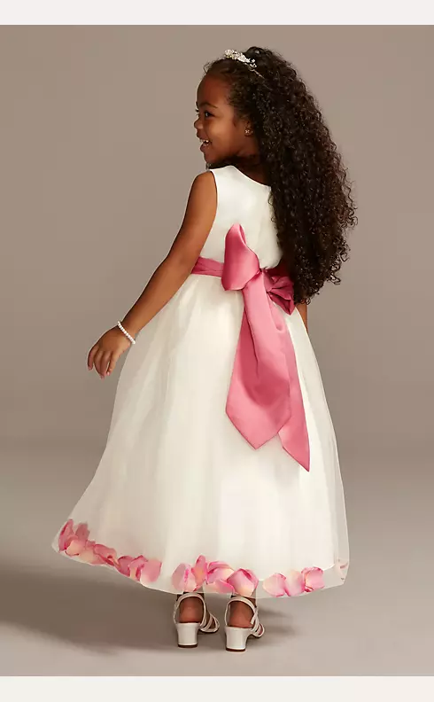 Tulle Skirt Flower Girl Dress with Colored Petals Image 2