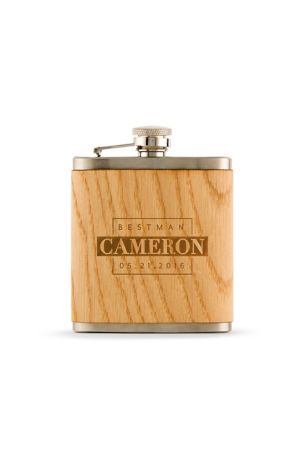 Personalized Wood Wrapped Flask
