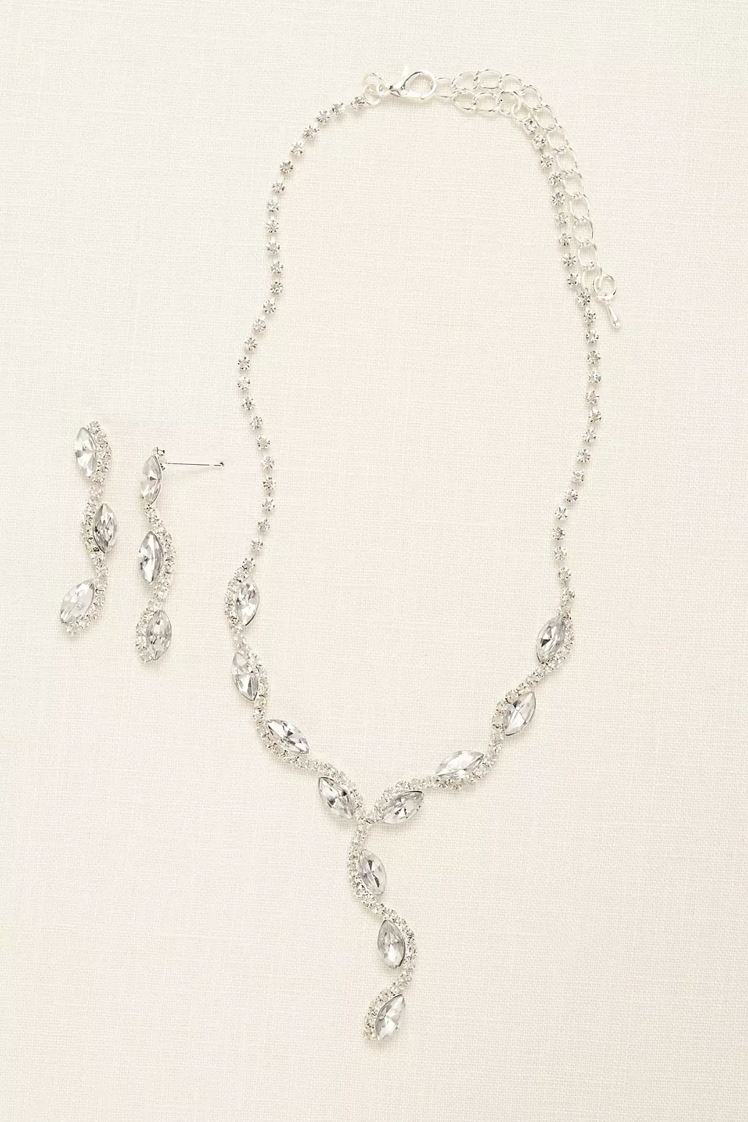 Scalloped Marquise Necklace and Earring Set Image