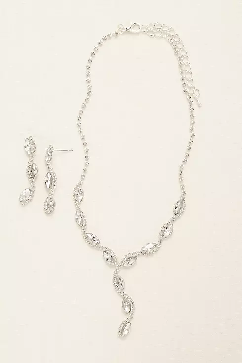 Scalloped Marquise Necklace and Earring Set Image 1